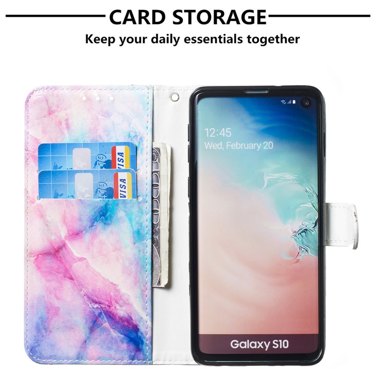 Pattern Printing Leather Wallet Stand Phone Case for Samsung Galaxy S10 - Multiple Colors-3