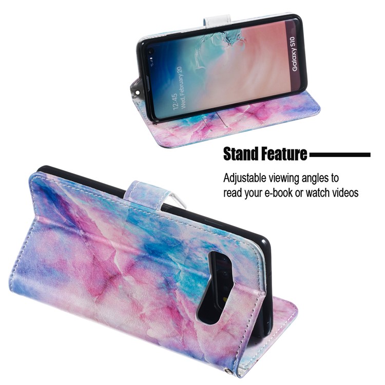 Pattern Printing Leather Wallet Stand Phone Case for Samsung Galaxy S10 - Multiple Colors-5