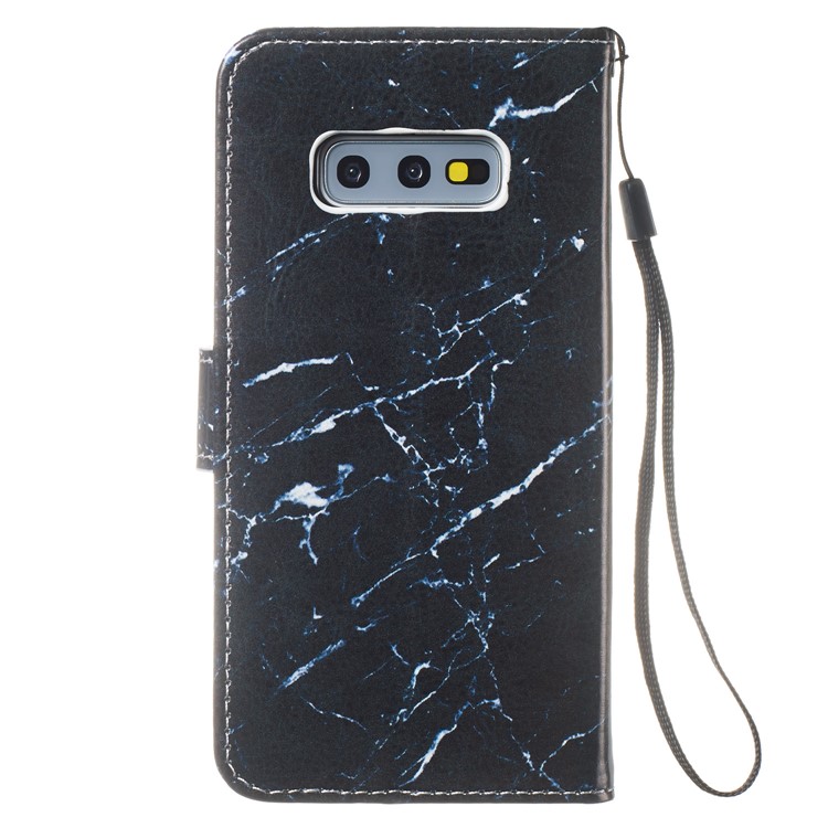 Pattern Printing Leather Wallet Stand Case for Samsung Galaxy S10e - Blue Marbling-4