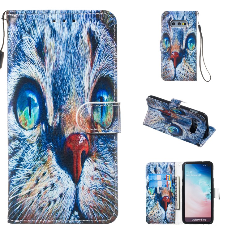

Pattern Printing Leather Wallet Stand Case for Samsung Galaxy S10e - Oil Painting, Galaxy S10e