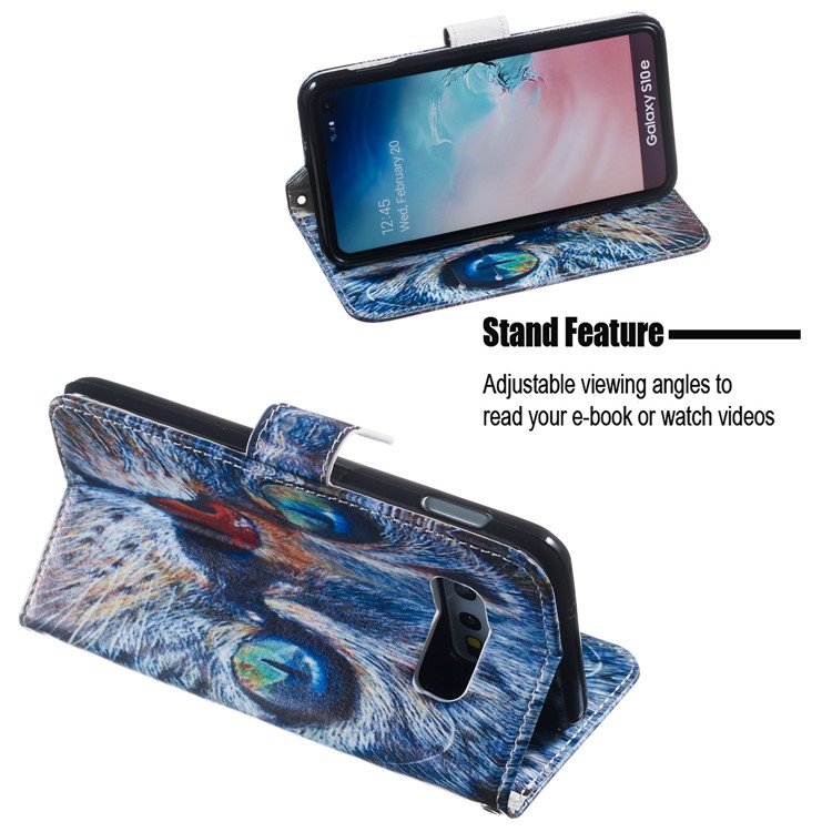 Custodia Per Portafoglio In Pelle Stampa Modello Per Samsung Galaxy S10e - Pittura Ad Olio-5