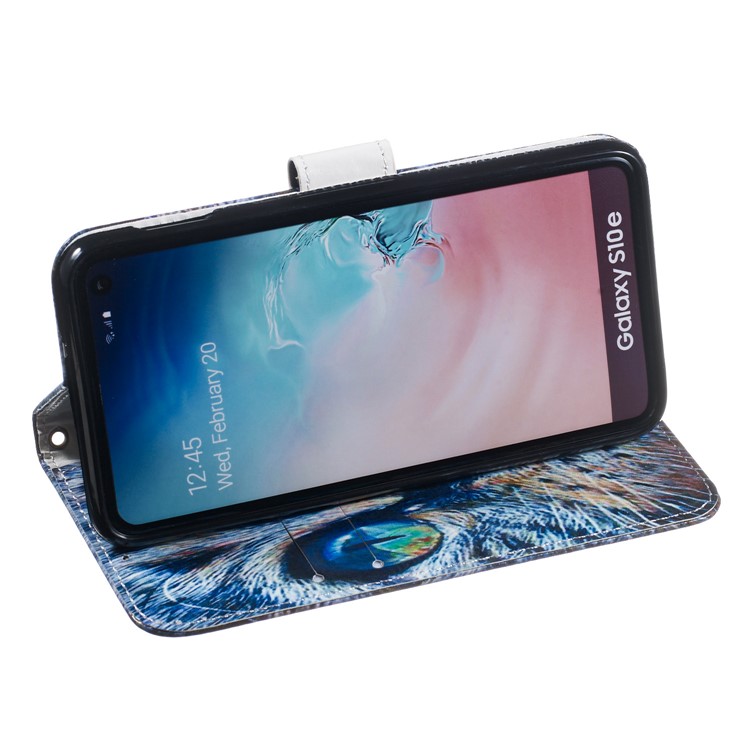 Custodia Per Portafoglio In Pelle Stampa Modello Per Samsung Galaxy S10e - Pittura Ad Olio-6