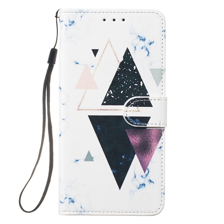 Pattern Printing Leather Wallet Stand Case for Samsung Galaxy S10e - Triangle-2