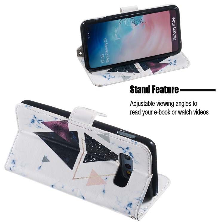 Pattern Printing Leather Wallet Stand Case for Samsung Galaxy S10e - Triangle-5