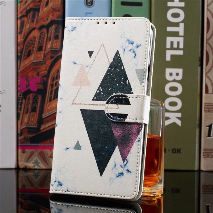 Pattern Printing Leather Wallet Stand Case for Samsung Galaxy S10e - Triangle-9