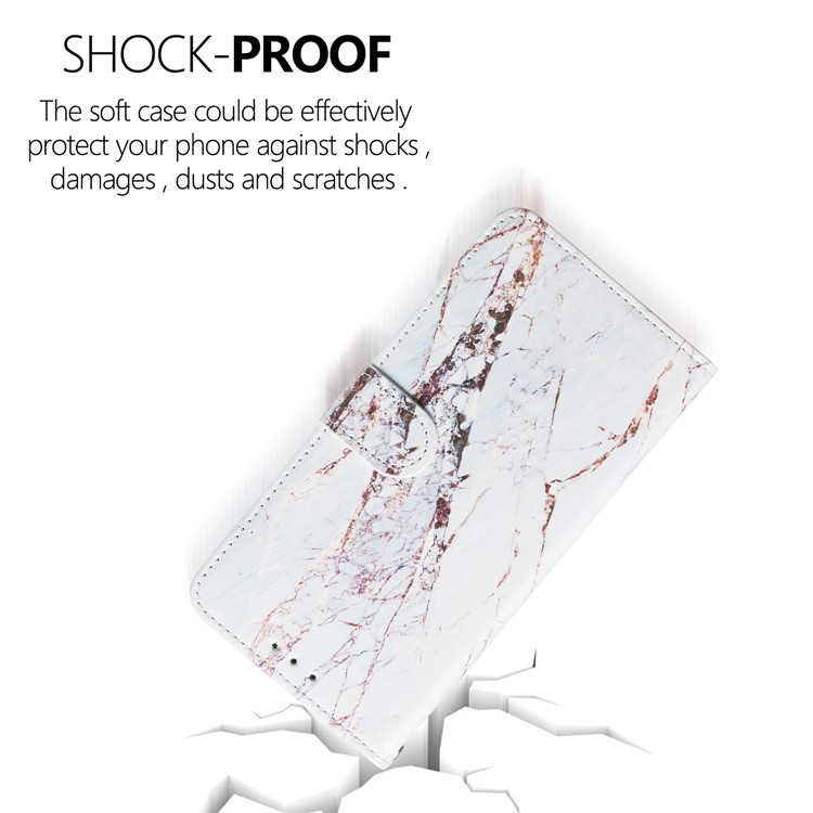 Estojo De Couro Carteira De Impressão Padrão Estande Para Samsung Galaxy S10e - Marmoreio-8