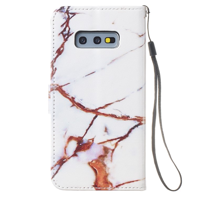 Pattern Printing Leather Wallet Stand Case for Samsung Galaxy S10e - Brown Marbling-4