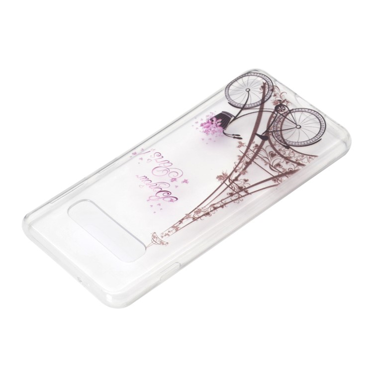 Pattern Printing TPU Case for Samsung Galaxy S10 5G - Eiffel Tower and Bicycle-4