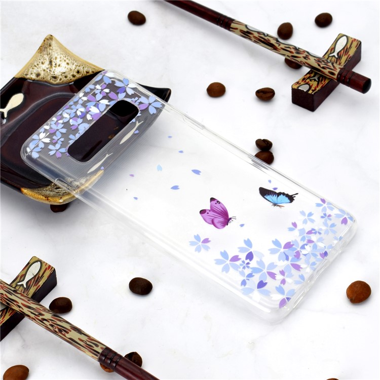 Pattern Printing TPU Case for Samsung Galaxy S10 5G - Butterfly and Flower-6