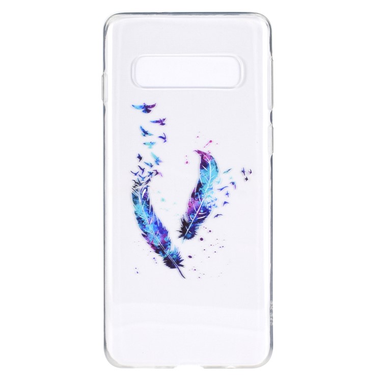 Pattern Printing TPU Case for Samsung Galaxy S10 5G - Feather-2