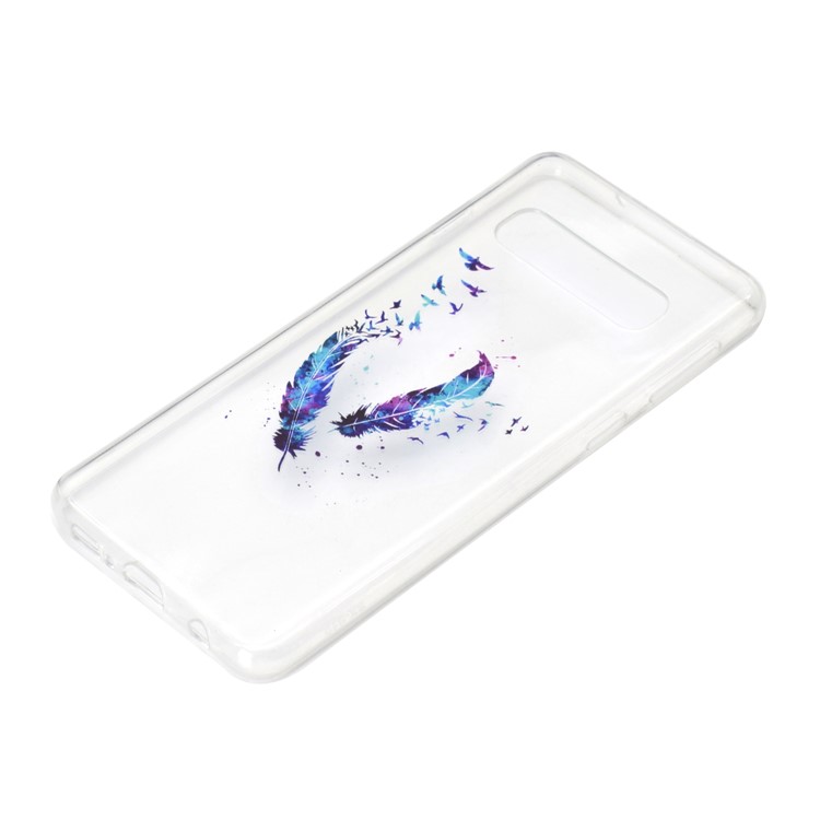 Pattern Printing TPU Case for Samsung Galaxy S10 5G - Feather-3