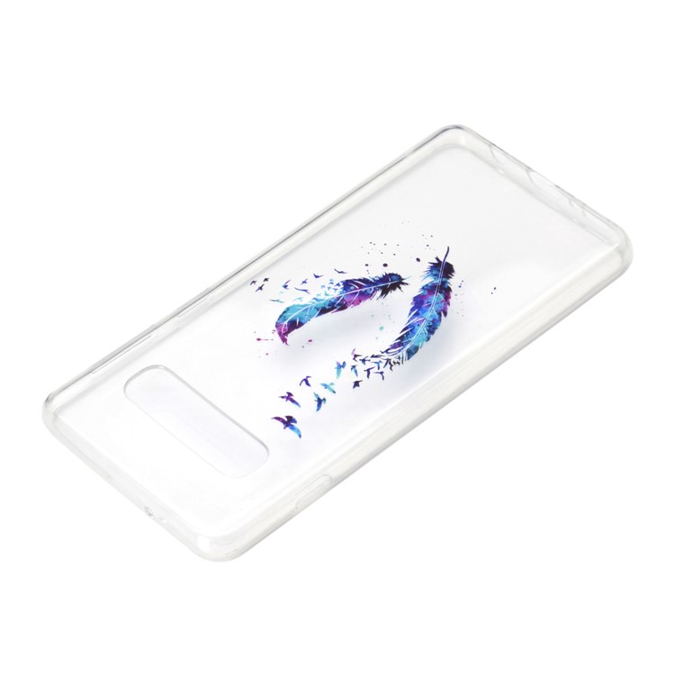 Pattern Printing TPU Case for Samsung Galaxy S10 5G - Feather-4