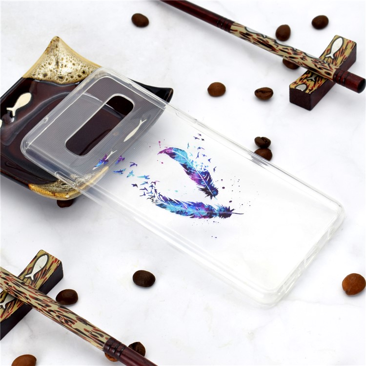 Pattern Printing TPU Case for Samsung Galaxy S10 5G - Feather-6