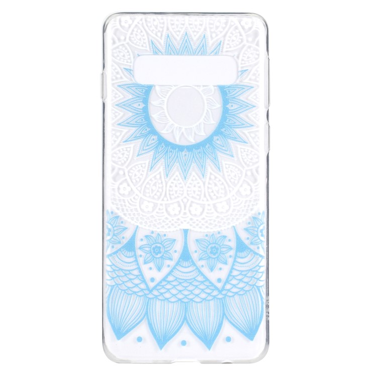 Pattern Printing TPU Case for Samsung Galaxy S10 5G - Blue Flower-2