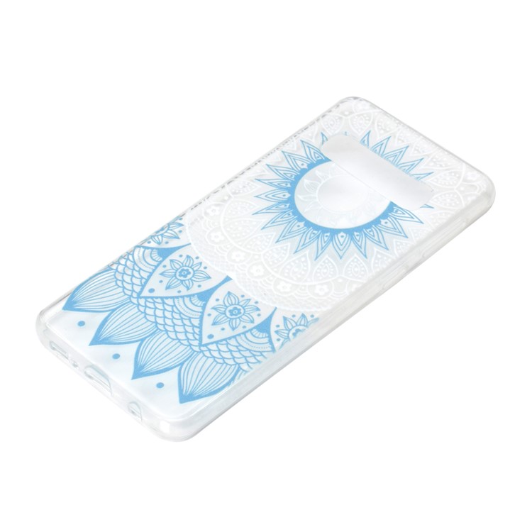 Pattern Printing TPU Case for Samsung Galaxy S10 5G - Blue Flower-3