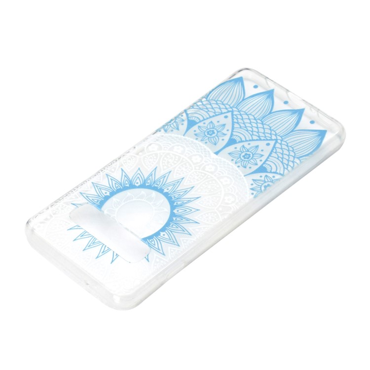 Pattern Printing TPU Case for Samsung Galaxy S10 5G - Blue Flower-4