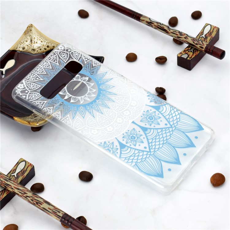 Pattern Printing TPU Case for Samsung Galaxy S10 5G - Blue Flower-6
