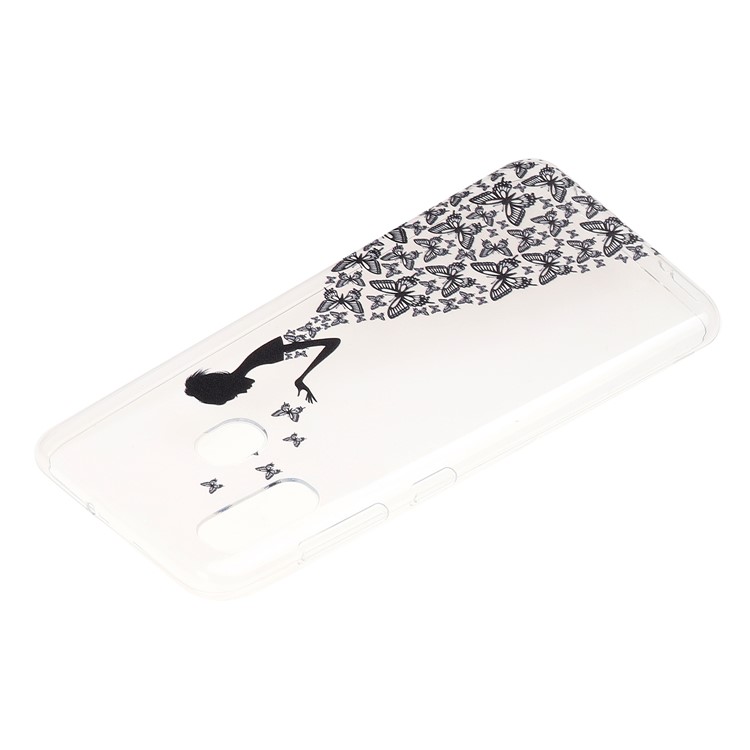 Ultra-thin TPU Phone Protective Case for Samsung Galaxy A20e - Girl in Butterfly Dress-3