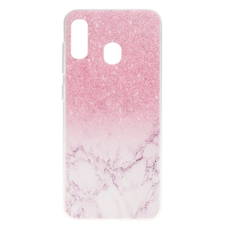 Ultra-thin TPU Phone Protective Case for Samsung Galaxy A20e - Pink Marble Pattern-2