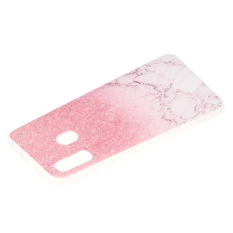 Ultra-thin TPU Phone Protective Case for Samsung Galaxy A20e - Pink Marble Pattern-3