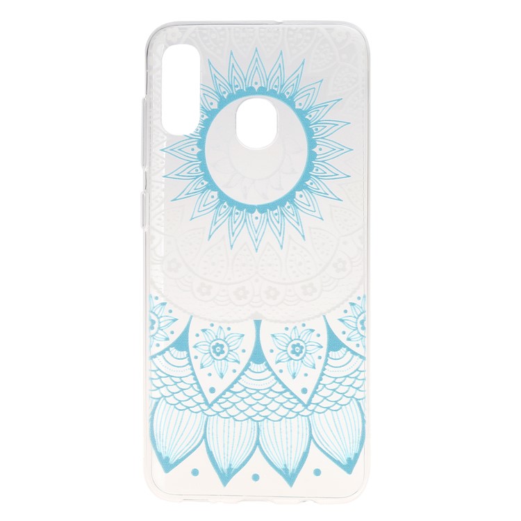 Ultra-thin TPU Phone Protective Case for Samsung Galaxy A20e - Blue Mandala-2