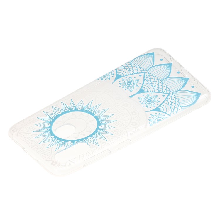Ultra-thin TPU Phone Protective Case for Samsung Galaxy A20e - Blue Mandala-3