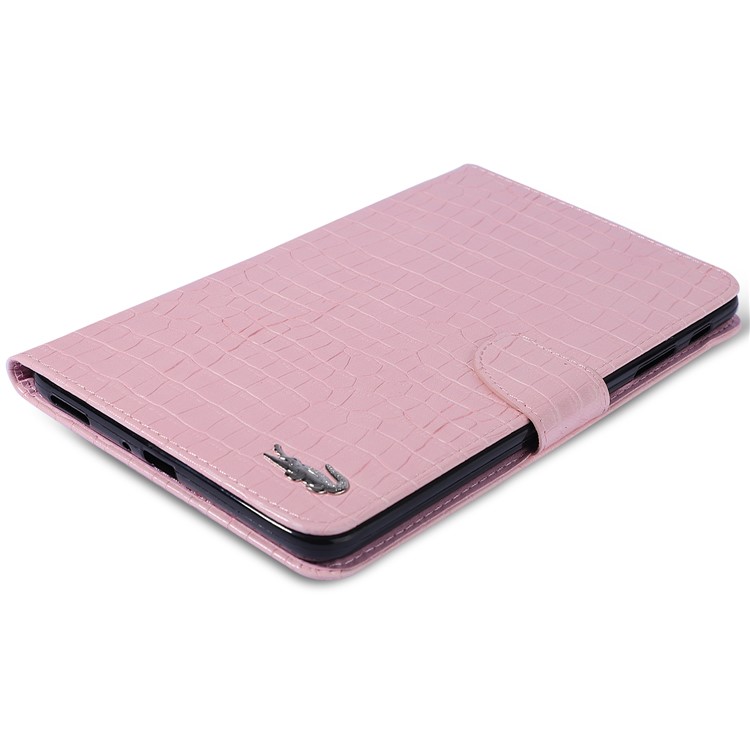 Crocodile Skin Leather Wallet Tablet Case for Samsung Galaxy Tab A 8.0 (2017) T385 T380 / Tab A2 S - Pink-3