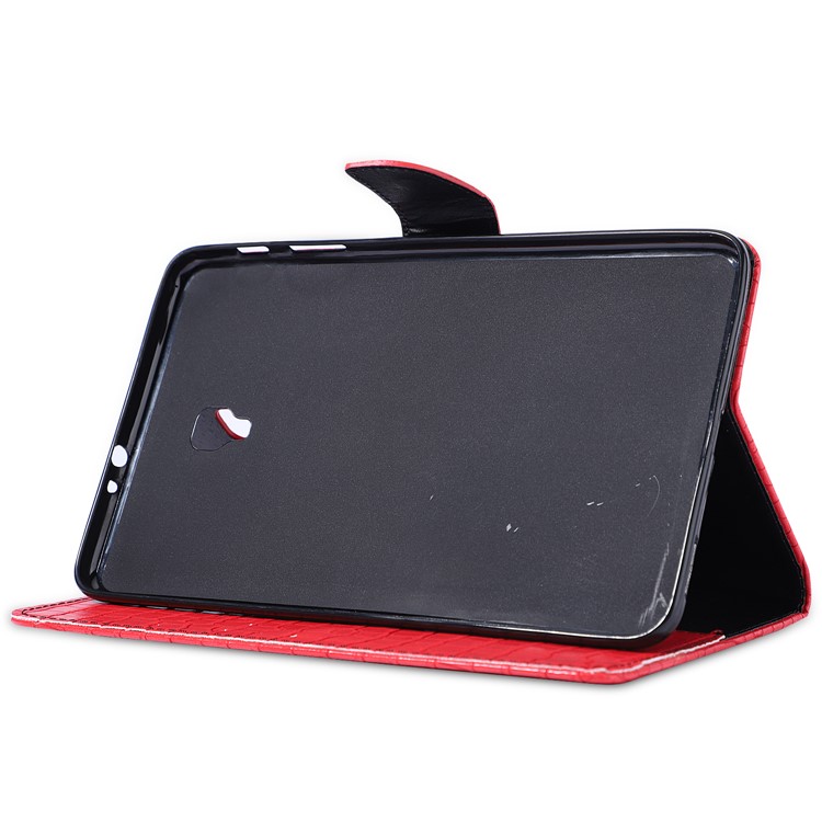 Crocodile Skin Leather Wallet Tablet Case for Samsung Galaxy Tab A 8.0 (2017) T385 T380 / Tab A2 S - Red-4