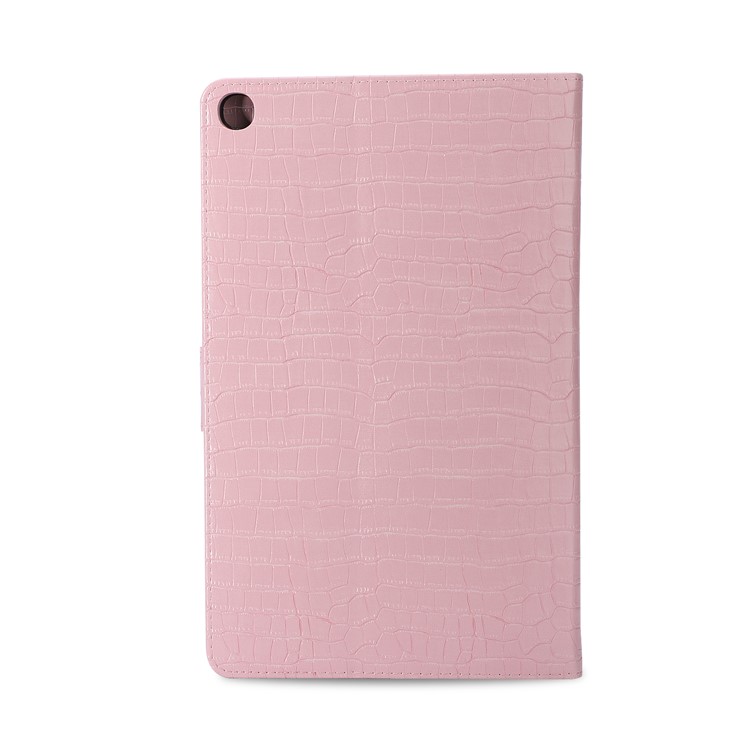 Crocodile Skin Leather Wallet Tablet Case for Samsung Galaxy Tab A 10.1 (2019) T515 / T510 - Pink-2