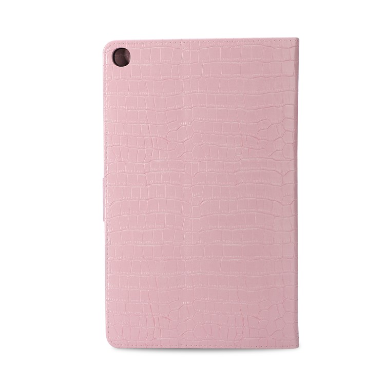 Crocodile Skin Leather Wallet Tablet Case for Samsung Galaxy Tab A 10.1 (2019) T515  / T510 - Pink-2