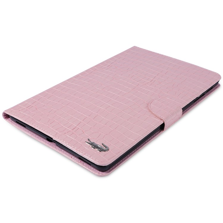 Crocodile Skin Leather Wallet Tablet Case for Samsung Galaxy Tab A 10.1 (2019) T515  / T510 - Pink-3