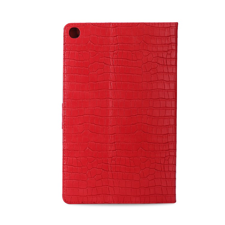 Crocodile Skin Leather Wallet Tablet Case for Samsung Galaxy Tab A 10.1 (2019) T515 / T510 - Red-2