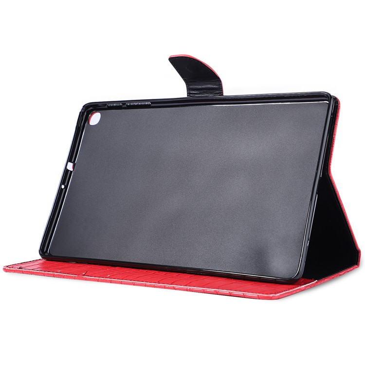Crocodile Skin Leather Wallet Tablet Case for Samsung Galaxy Tab A 10.1 (2019) T515 / T510 - Red-4