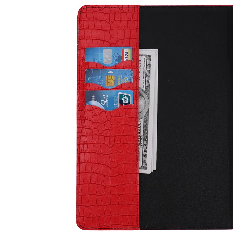 Crocodile Skin Leather Wallet Tablet Case for Samsung Galaxy Tab A 10.1 (2019) T515 / T510 - Red-5