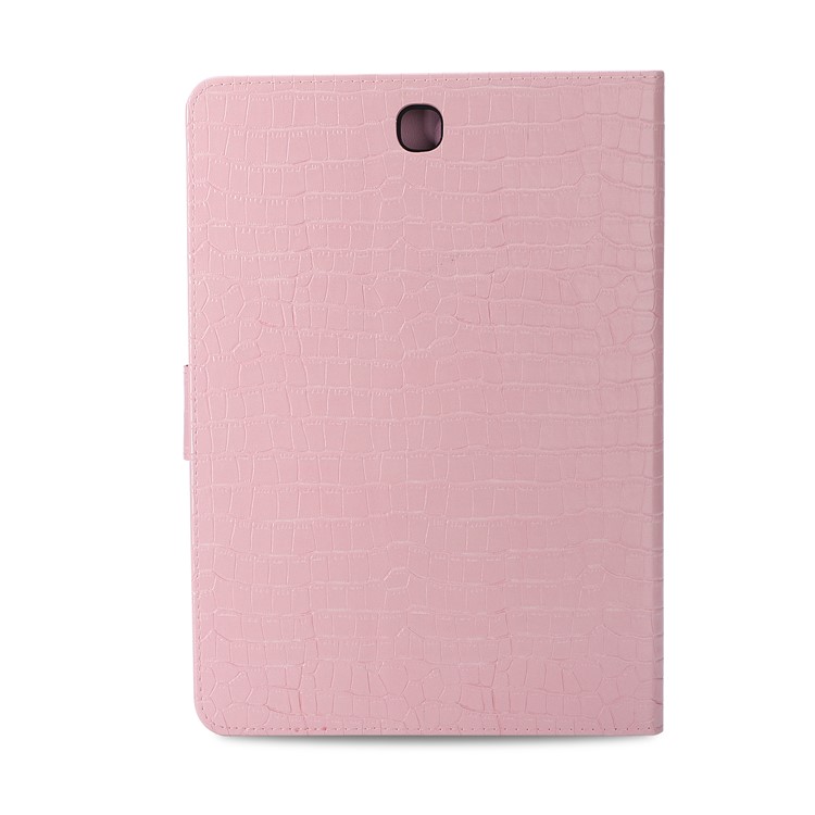 Crocodile Skin Leather Wallet Tablet Case Cover for Samsung Galaxy Tab A 9.7 / T550 - Pink-2