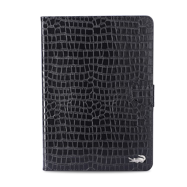 Crocodile Skin Leather Wallet Tablet Case Cover for Samsung Galaxy Tab A 9.7 / T550 - Black-1
