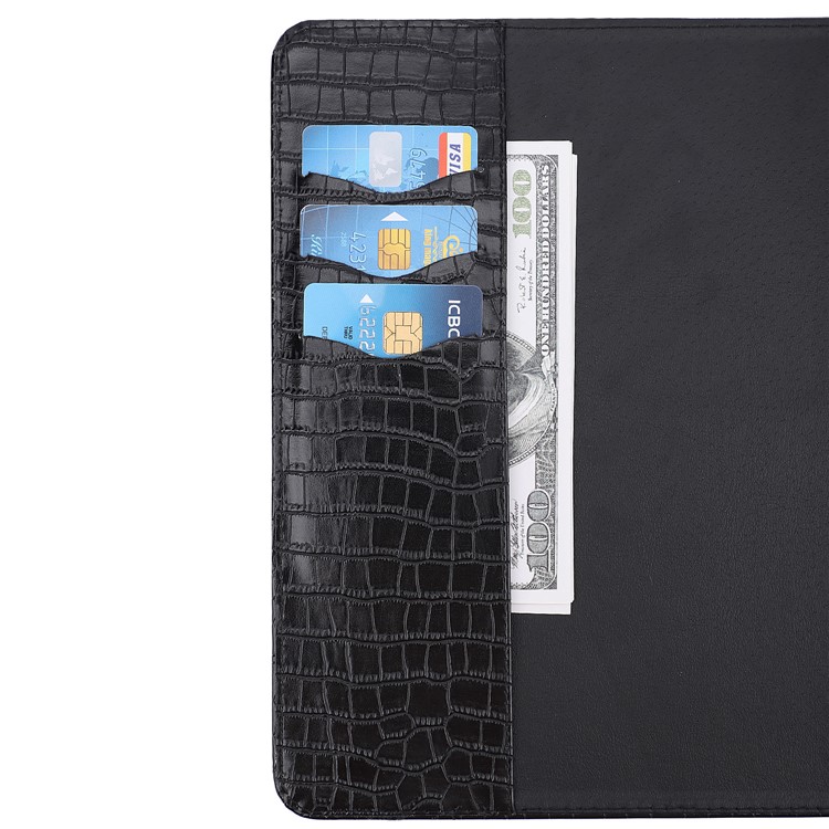 Crocodile Skin Leather Wallet Tablet Case Cover for Samsung Galaxy Tab A 9.7 / T550 - Black-5