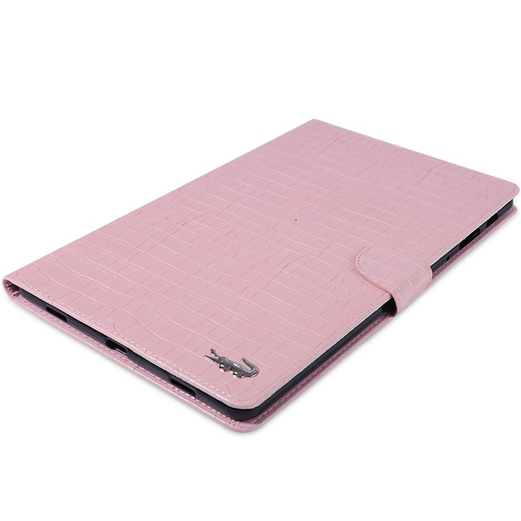 Crocodile Skin Leather Wallet Tablet Case Cover for Samsung Galaxy Tab A 10.5 (2018) T590 T595 - Pink-3