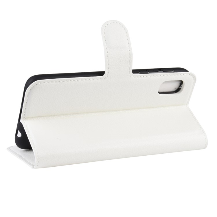 Lichia Pele Carteira Couro Stand Case Para Samsung Galaxy A10e - Branco-5