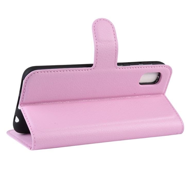 Litchi Skin Wallet Leather Stand Case for Samsung Galaxy A10e - Pink-5