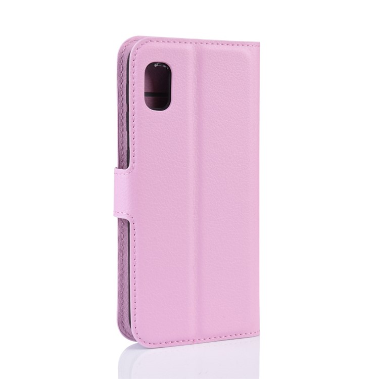Litchi Skin Wallet Leather Stand Case for Samsung Galaxy A10e - Pink-6