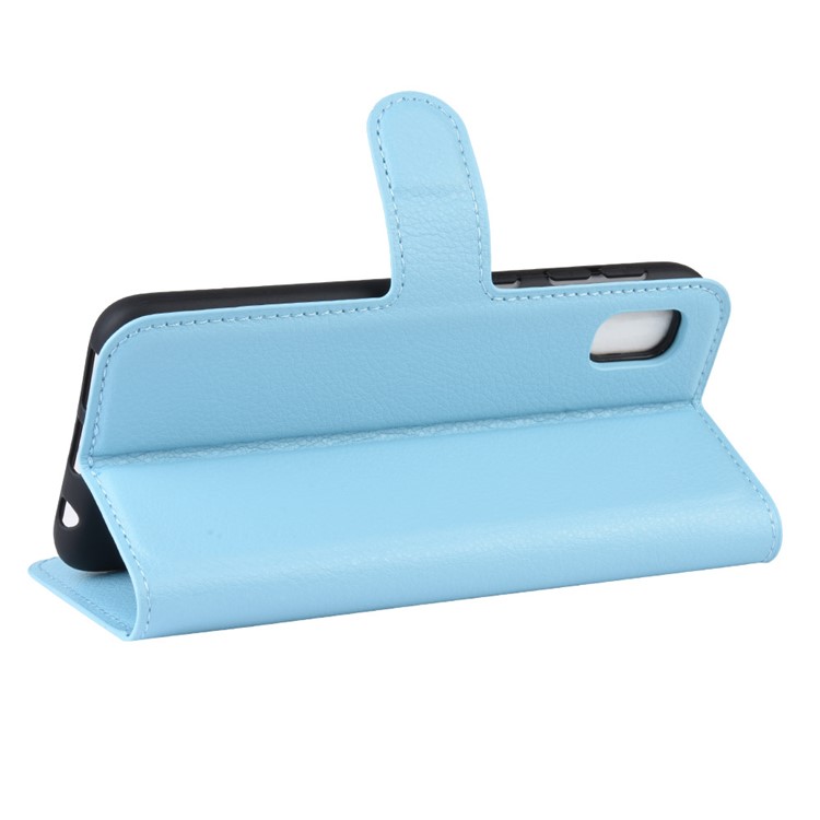Litchi Skin Wallet Leather Stand Case for Samsung Galaxy A10e - Baby Blue-5