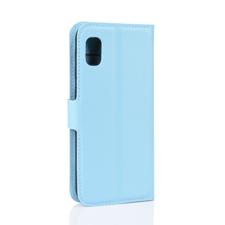 Litchi Skin Wallet Leather Stand Case for Samsung Galaxy A10e - Baby Blue-6