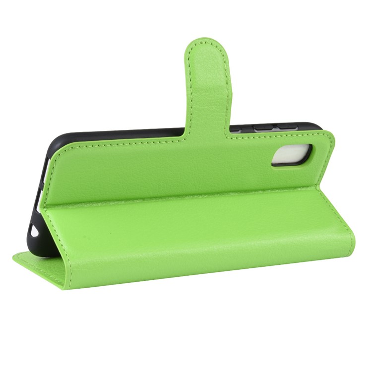 Litchi Skin Wallet Leather Stand Case for Samsung Galaxy A10e - Green-5