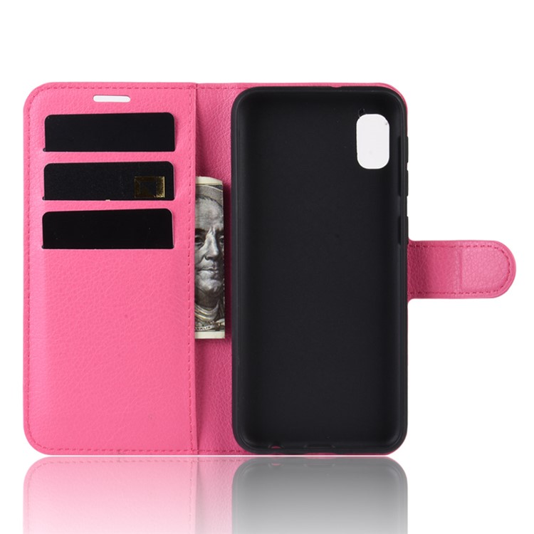 Litchi Skin Wallet Leather Stand Case for Samsung Galaxy A10e - Rose-3
