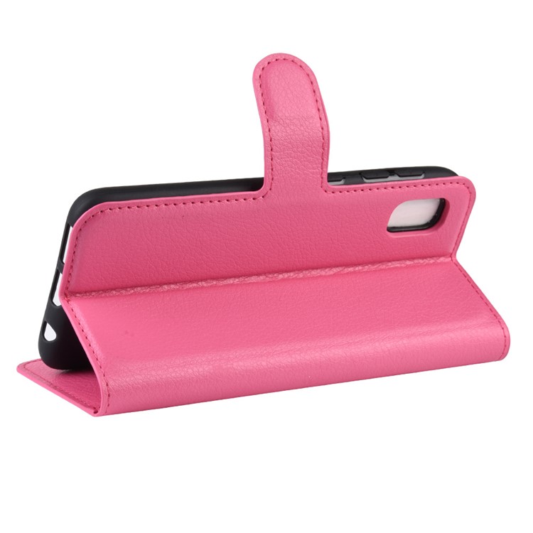 Litchi Skin Wallet Leather Stand Case for Samsung Galaxy A10e - Rose-5