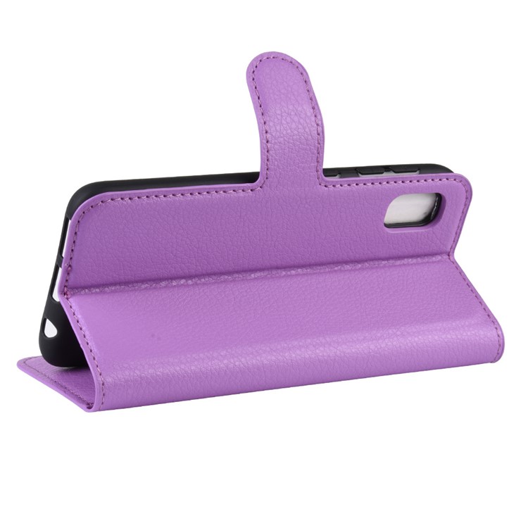 Litchi Skin Wallet Leather Stand Case for Samsung Galaxy A10e - Purple-5
