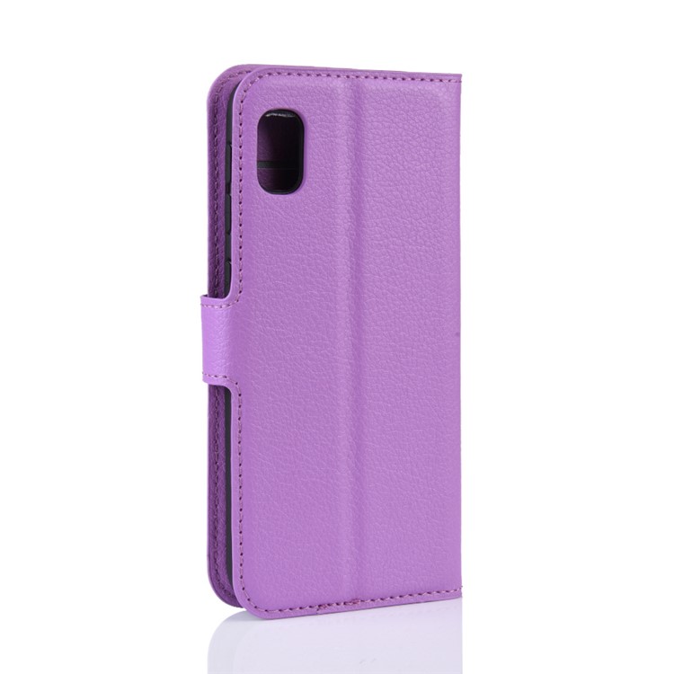Litchi Skin Wallet Leather Stand Case for Samsung Galaxy A10e - Purple-6