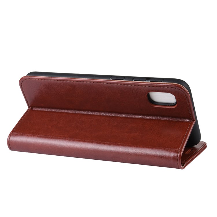 Crazy Horse Wallet Leather Stand Mobile Phone Case for Samsung Galaxy A10e - Brown-6