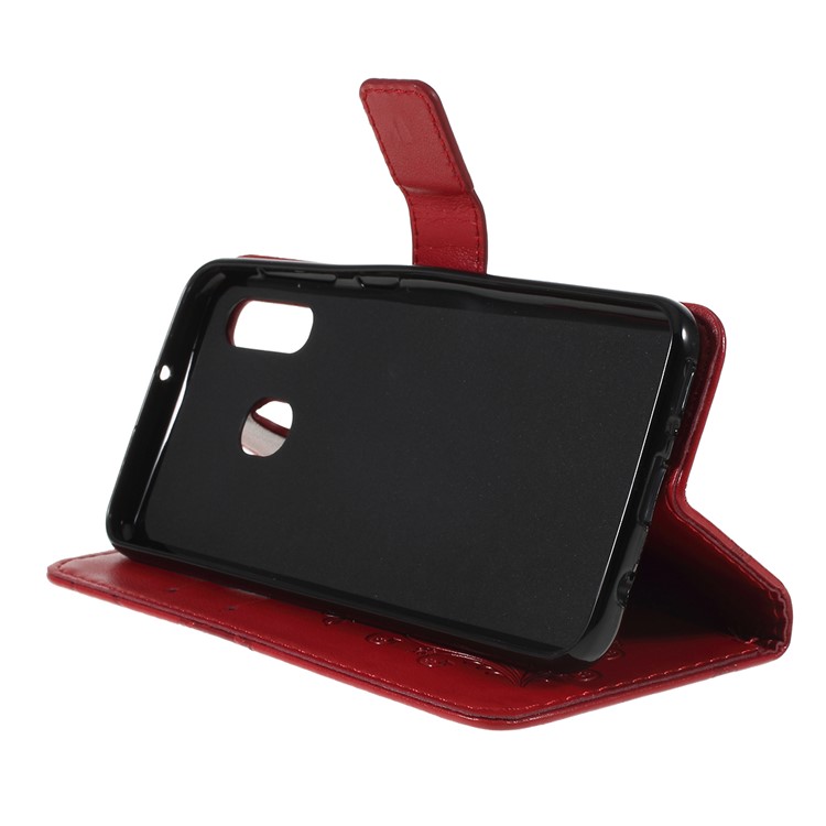Guscio Del Telefono Portafoglio In Pelle Farfalla Impronta Per Samsung Galaxy A20e - Oro Rosa - Rosso-2
